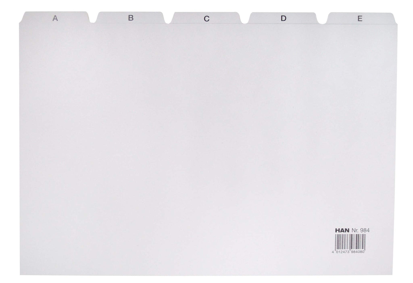 HAN 984, Tab A - Z, A4 landscape, 25 pcs. Guide cards for card index boxes and trays, grey
