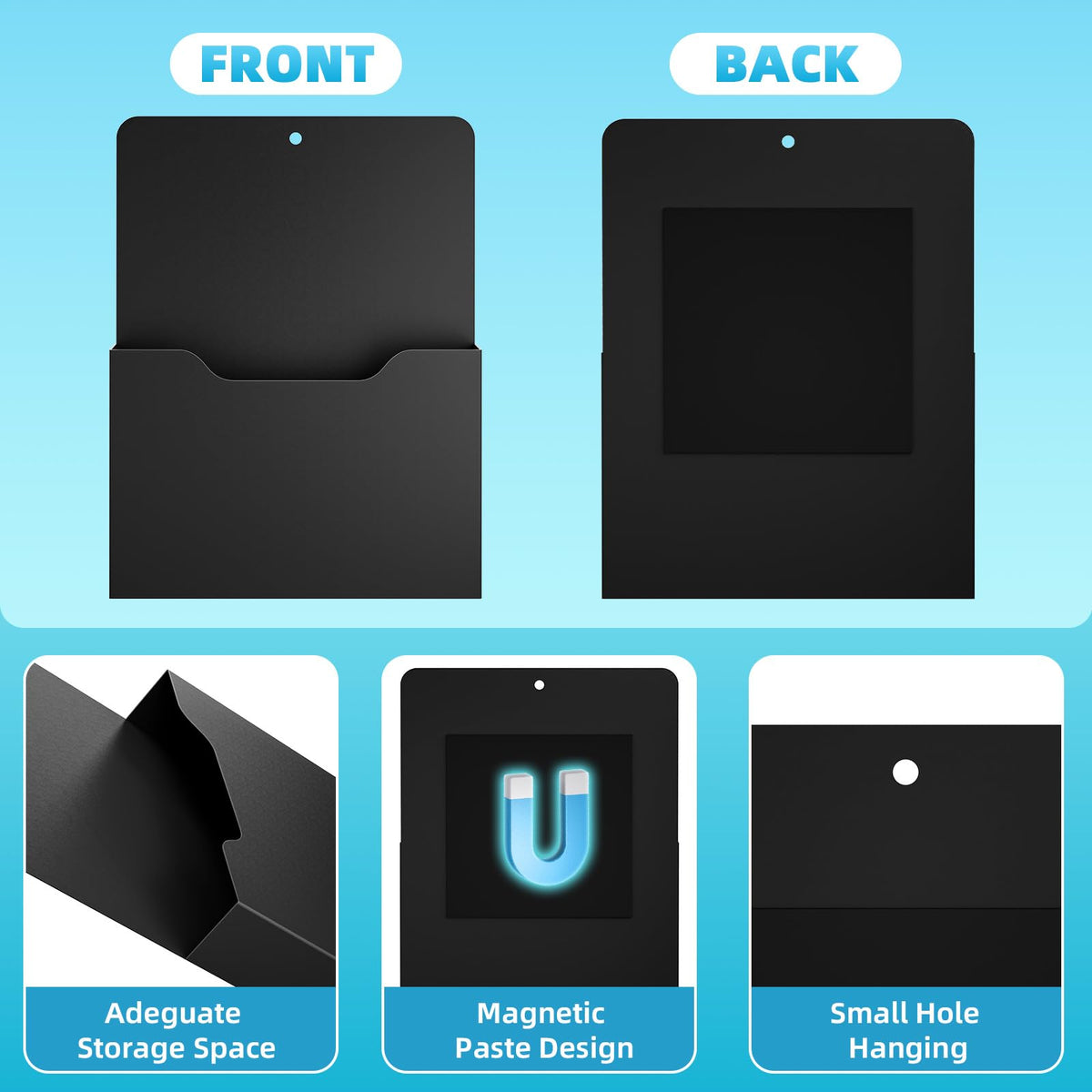 Marbrasse Magnetic File Holder - Magnetic Paper Holder, Pocket Organizer Office Supplies Storage