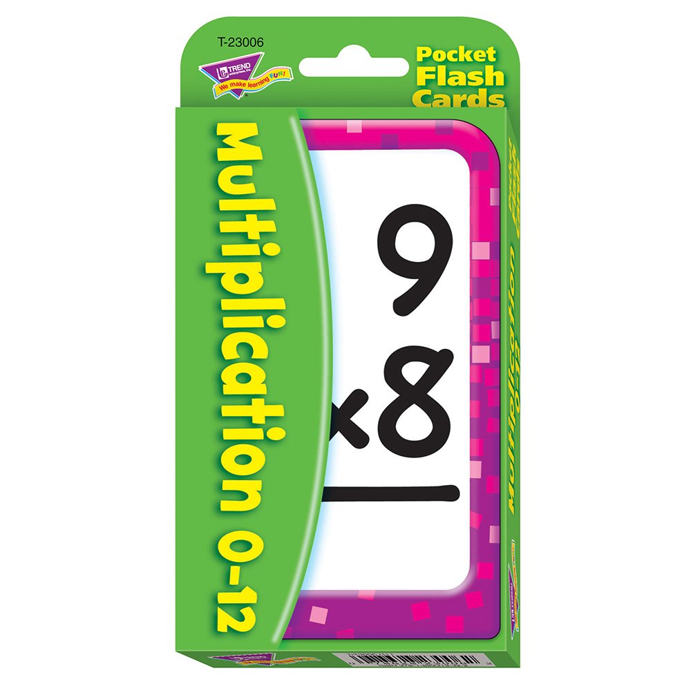 Trend Enterprises: Multiplication 0-12 Pocket Flash Cards, Great for Skill Building and Test Prep