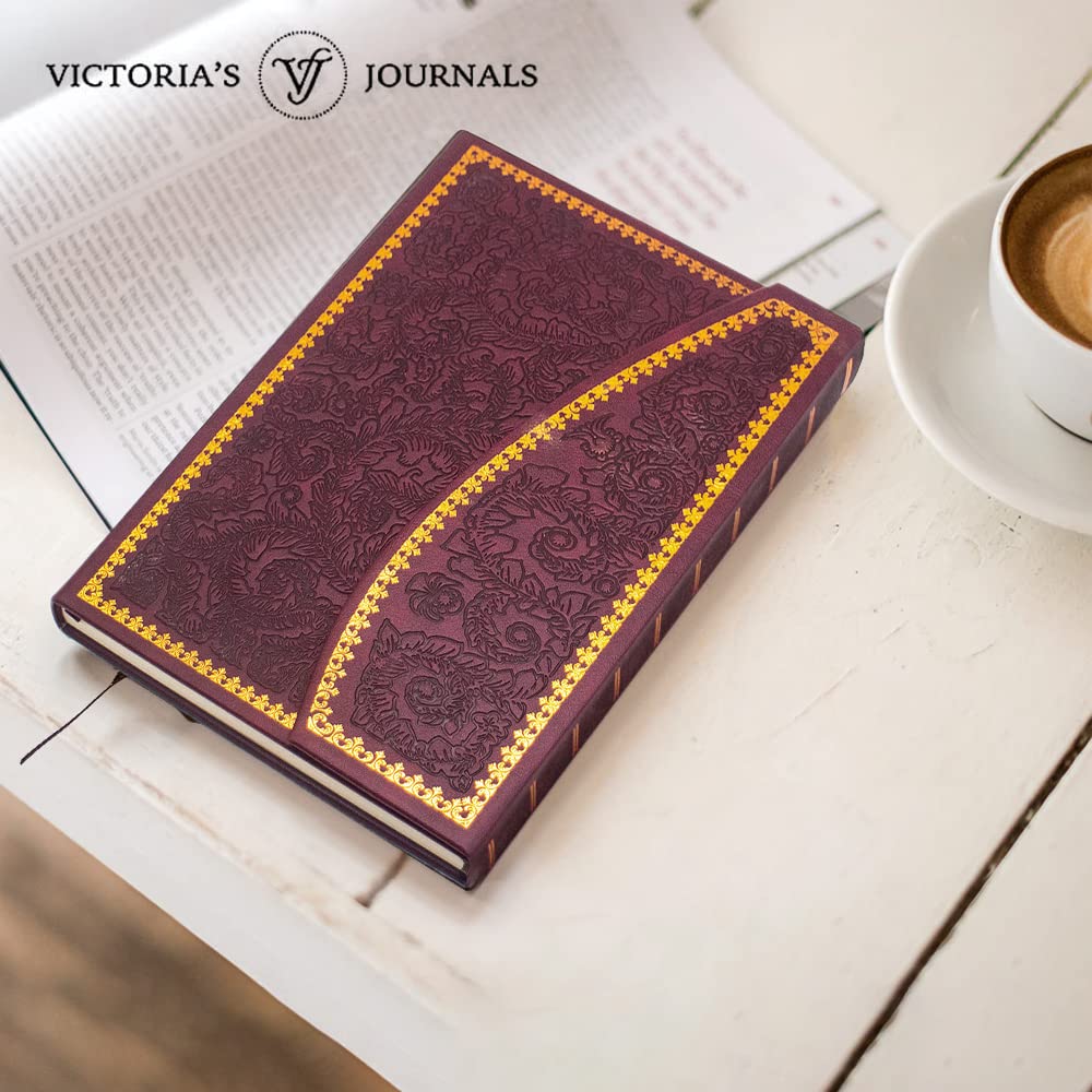 VICTORIA'S JOURNALS Vintage Journal Faux Leather Magnet Flap Hardcover