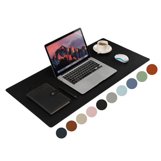Leather Desk Pad,Wolaile 36x17 inch Large Mouse Pad,Waterproof Non-Slip Writing Desk