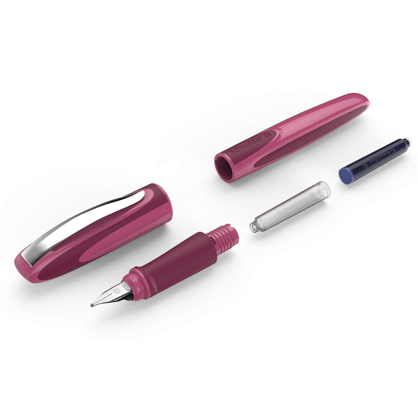 Schneider Ray fountain pen (right-handed, incl. Standard ink cartridge royal blue) boysenberry