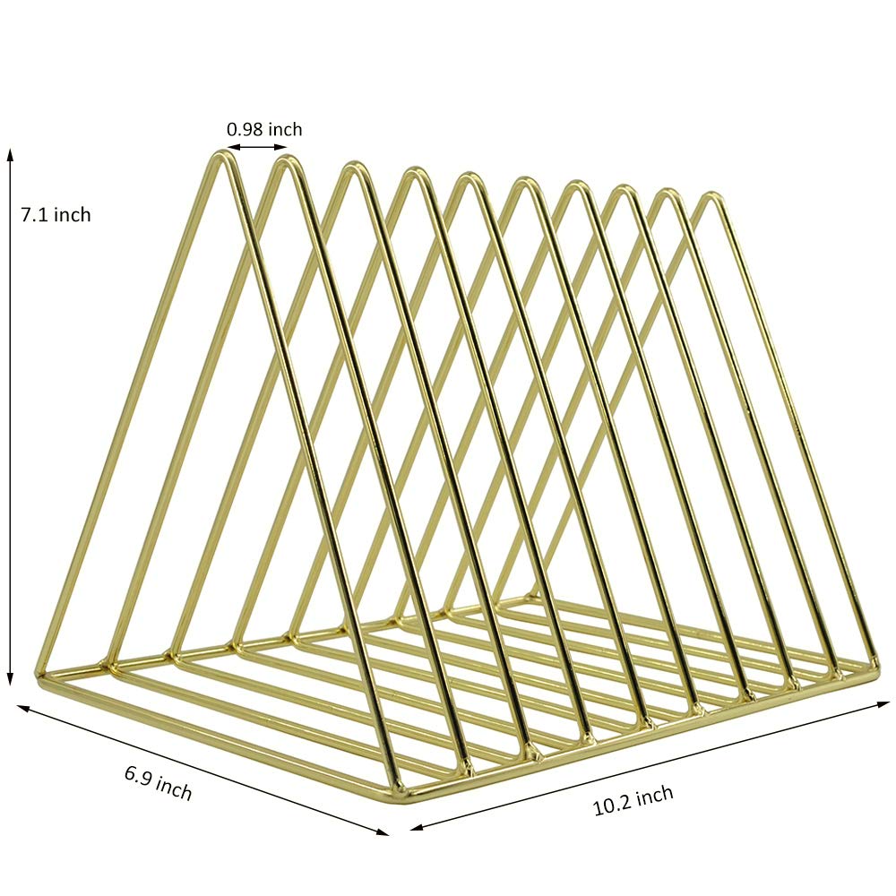 EASEPRES 9 Slot Magazine Rack Book Record Holder, Desktop Iron Storage Rack Bookshelf Multifunction