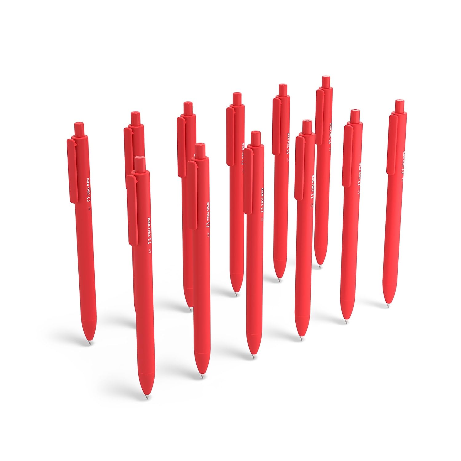 TRU RED Retractable Gel Pens, Medium 0.7mm, Red Ink, 24-Pack