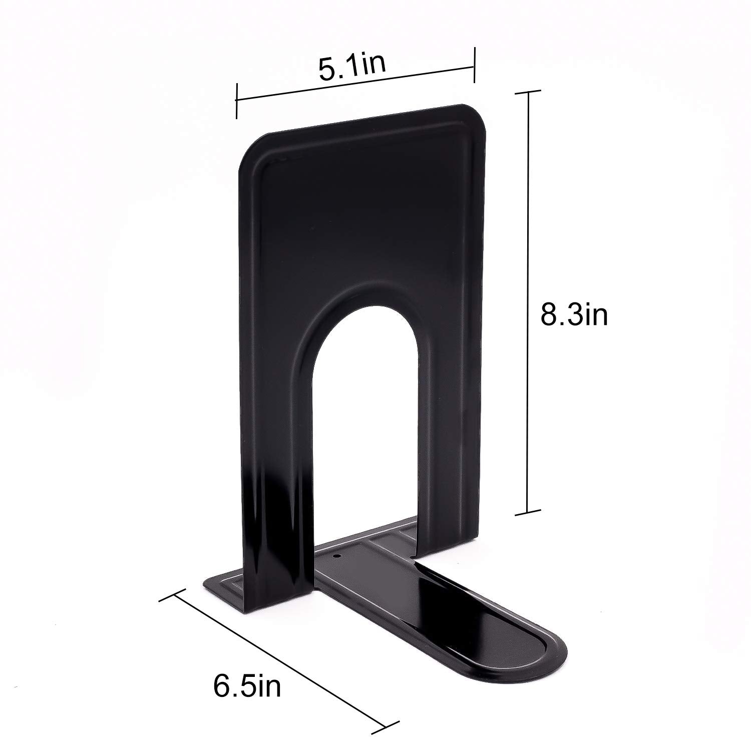 8 Pairs 16 Pieces 8.3 x 5.1 x 6.5 Inch Metal Bookends, KINJOEK Heavy Duty Book Support with Anti