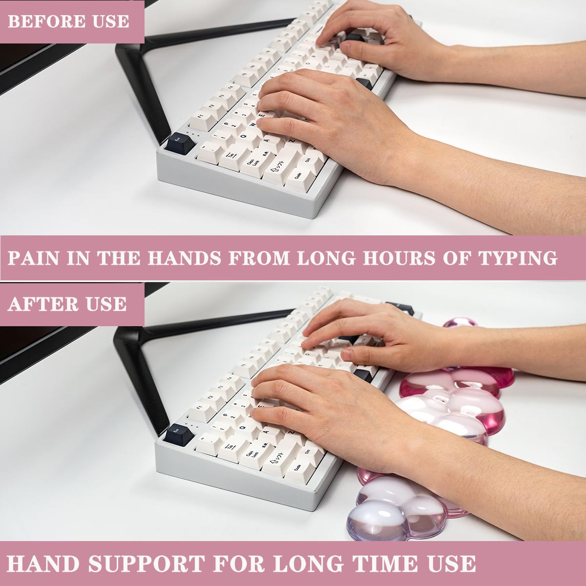 Gel Keyboard and Mouse Wrist Rest, Cloud Wrist Pad for Computer Keyboard
