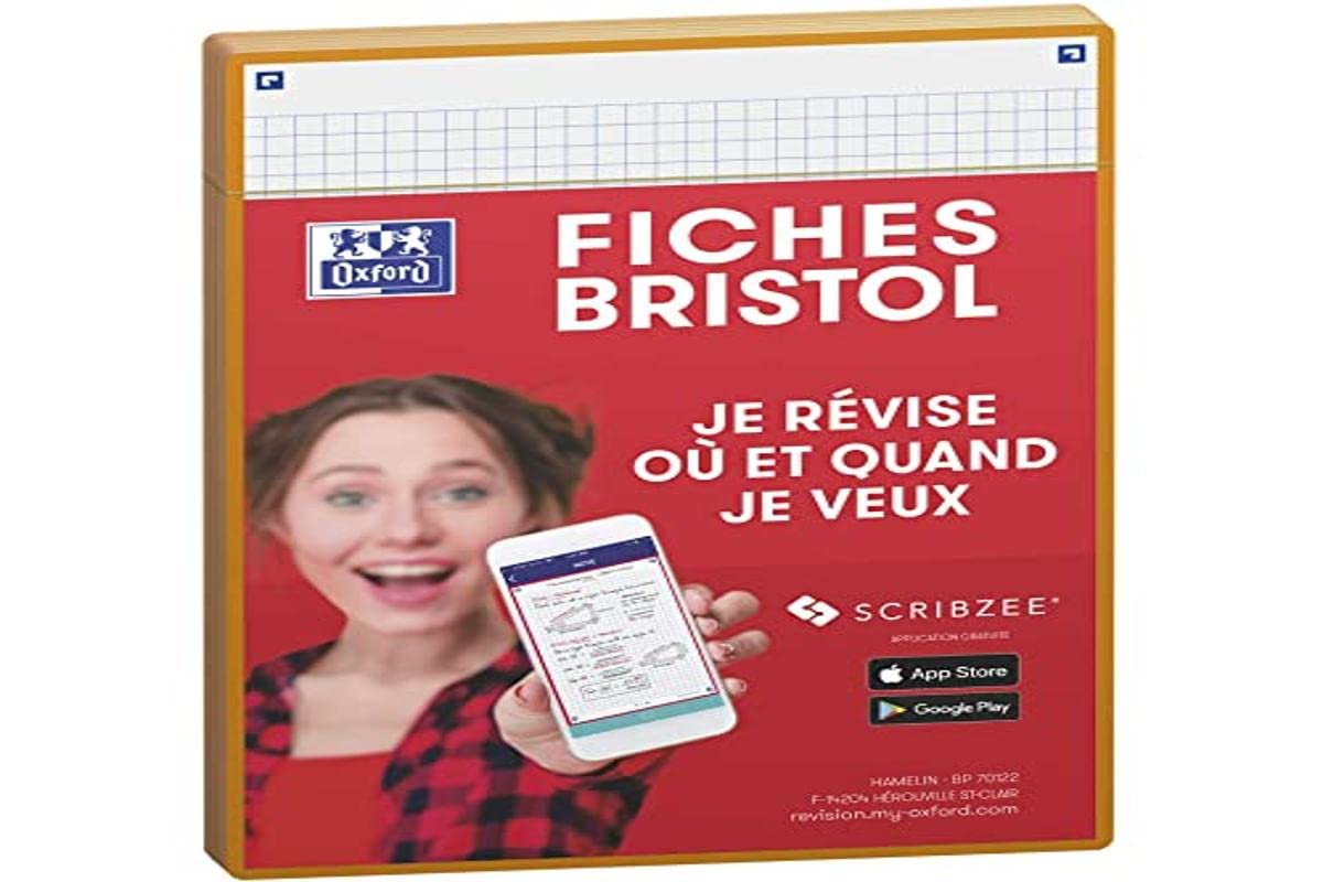 Oxford Révision 2.0 Pack of 50 Record Cards A5 (14.8 x 21 cm) Small Squares on both sides - Orange