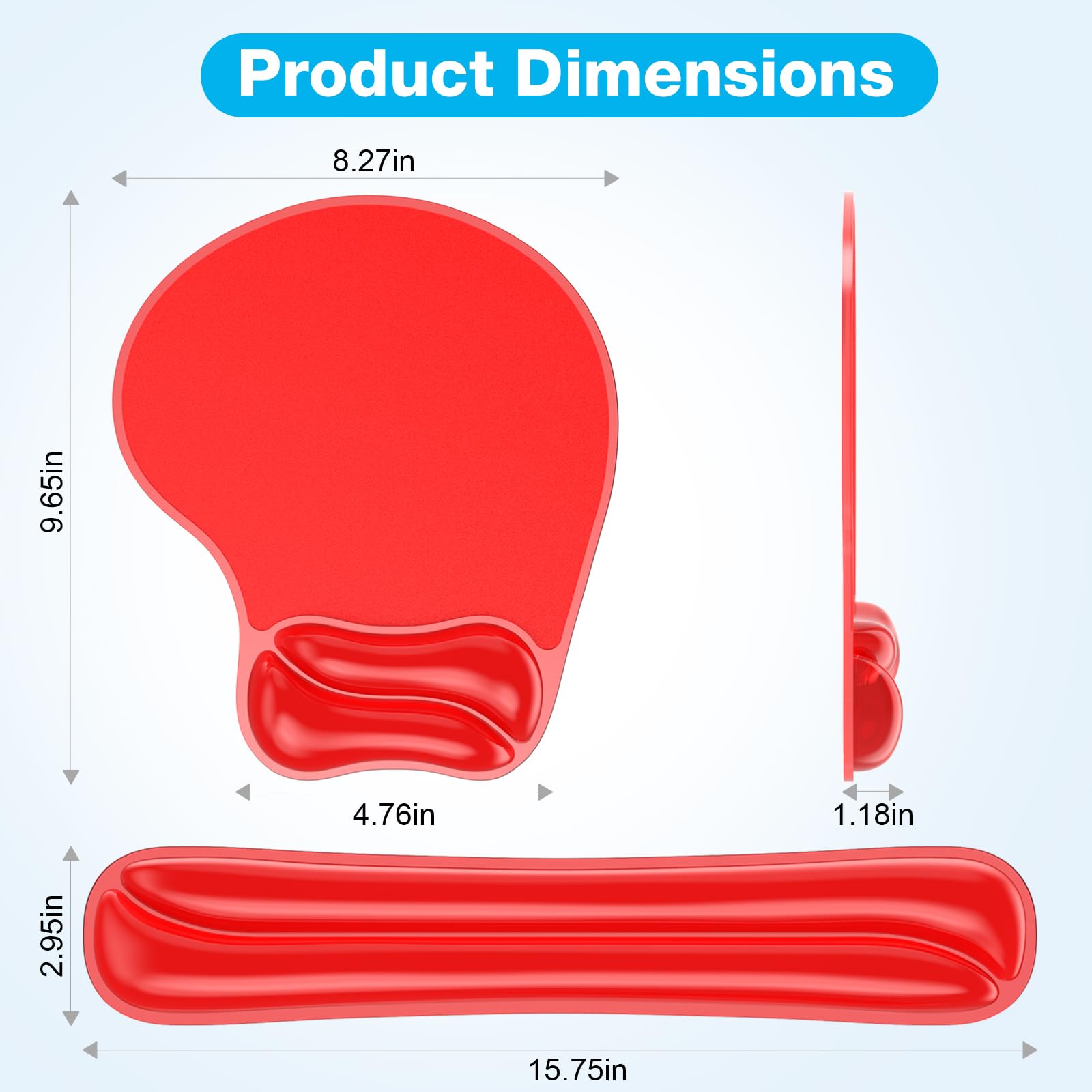 Laokiiy Gel Wrist Rest Mouse Pad Set, Ergonomic Support for Office Gaming