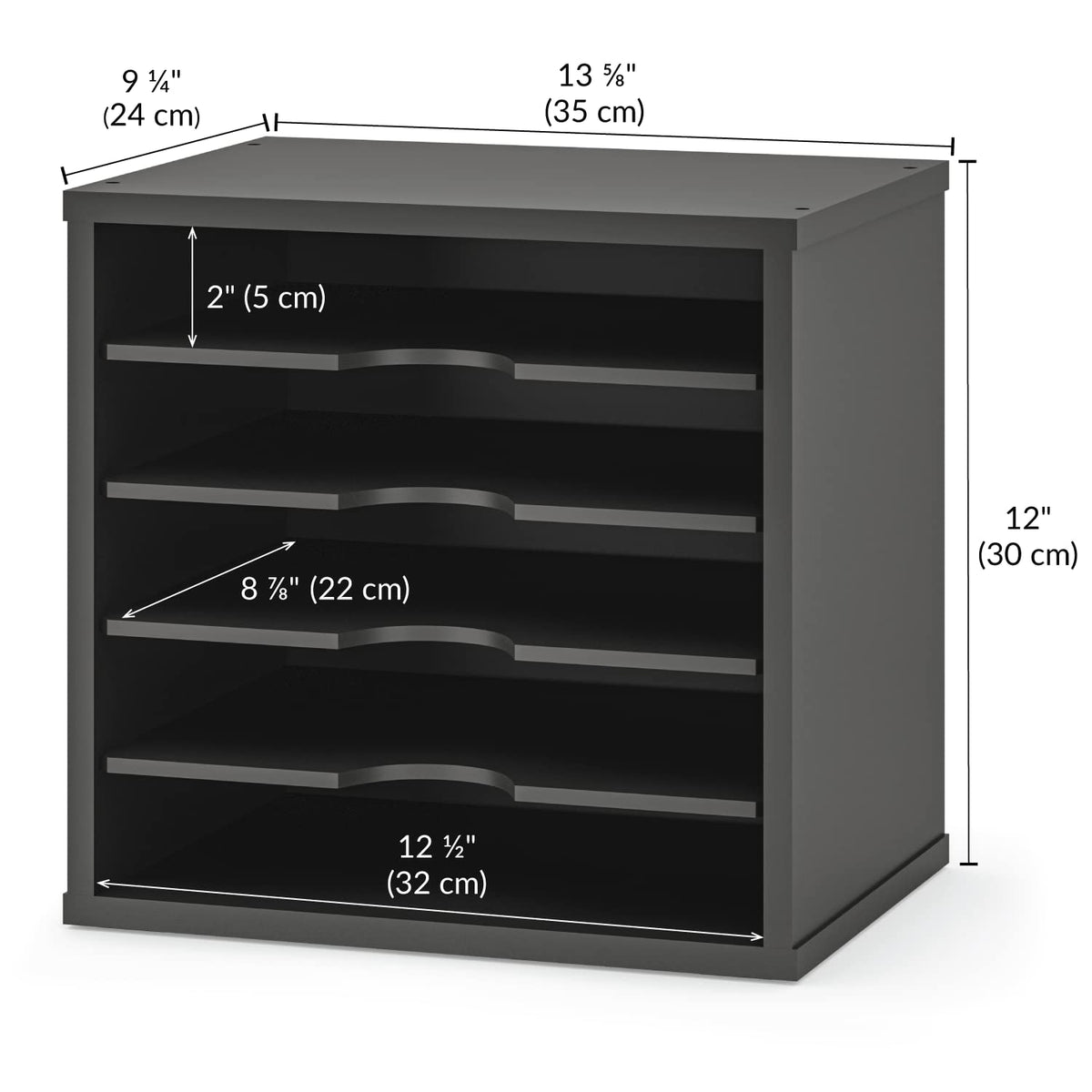 Ballucci 5-Tier File Organizer for Desk, Wooden Mail Sorter, Office Desk Organization, Paper