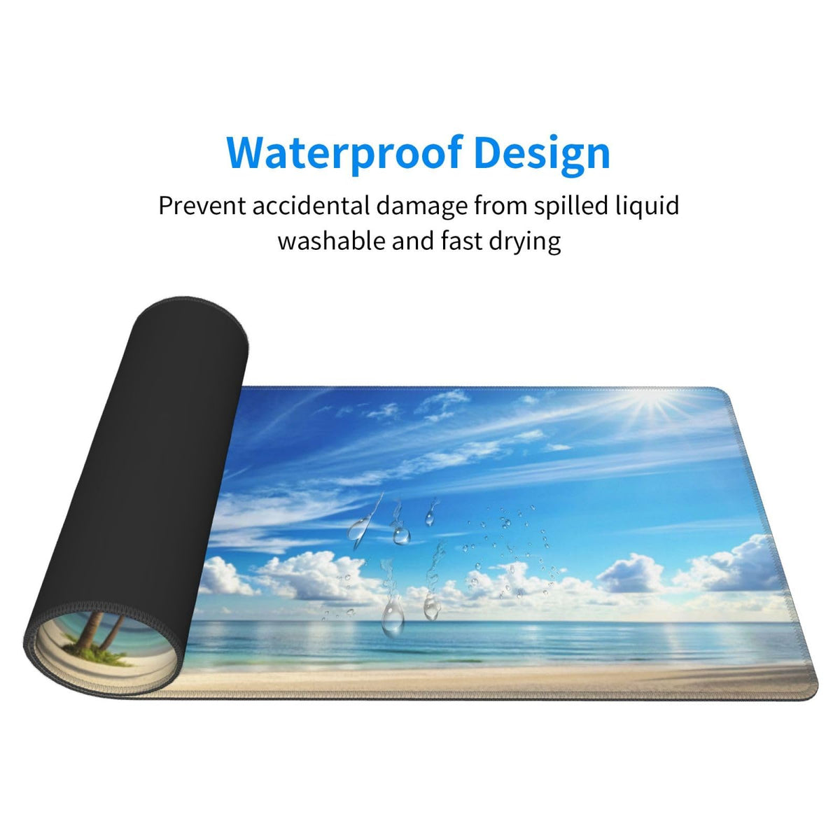 Beach Mouse Pad XL Large Mousepad Non Slip Rubber Base Desk Mat for Laptop Computer Gaming 31.5" X