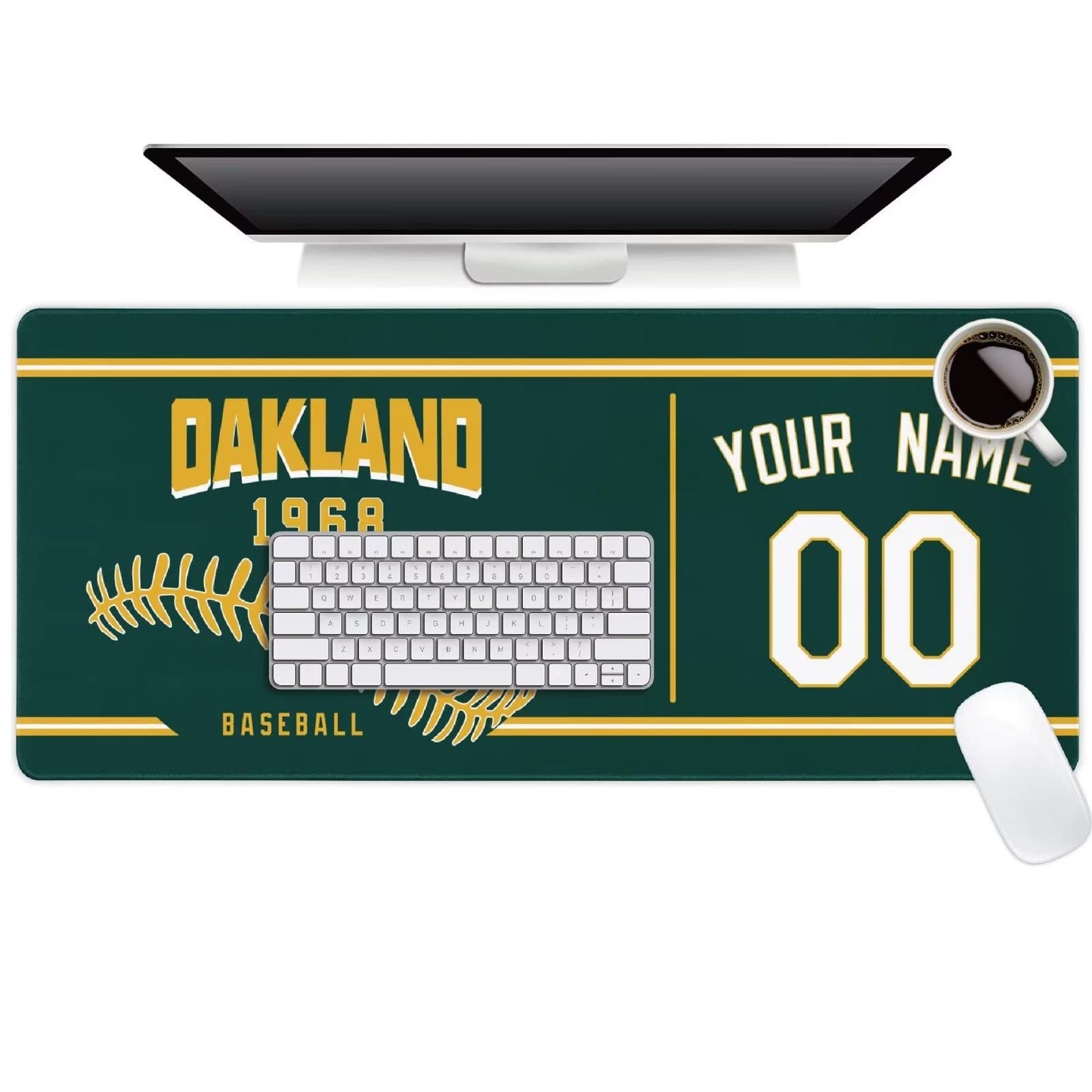 Oakland Mouse Pad Custom Any Name and Number Personalized Desk Pad for Men Women Youth Gifts