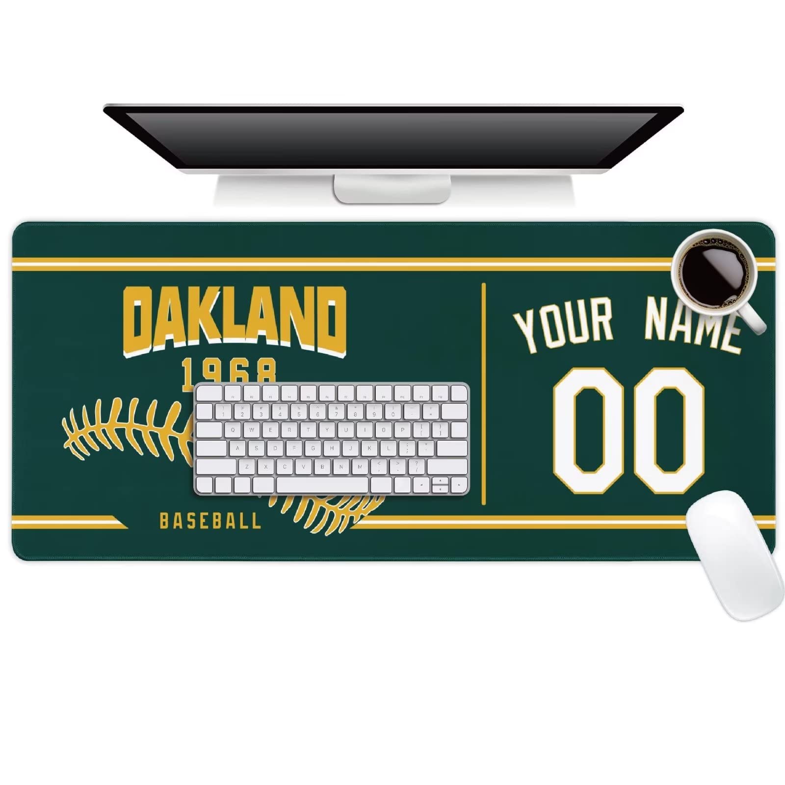 Oakland Mouse Pad Custom Any Name and Number Personalized Desk Pad for Men Women Youth Gifts
