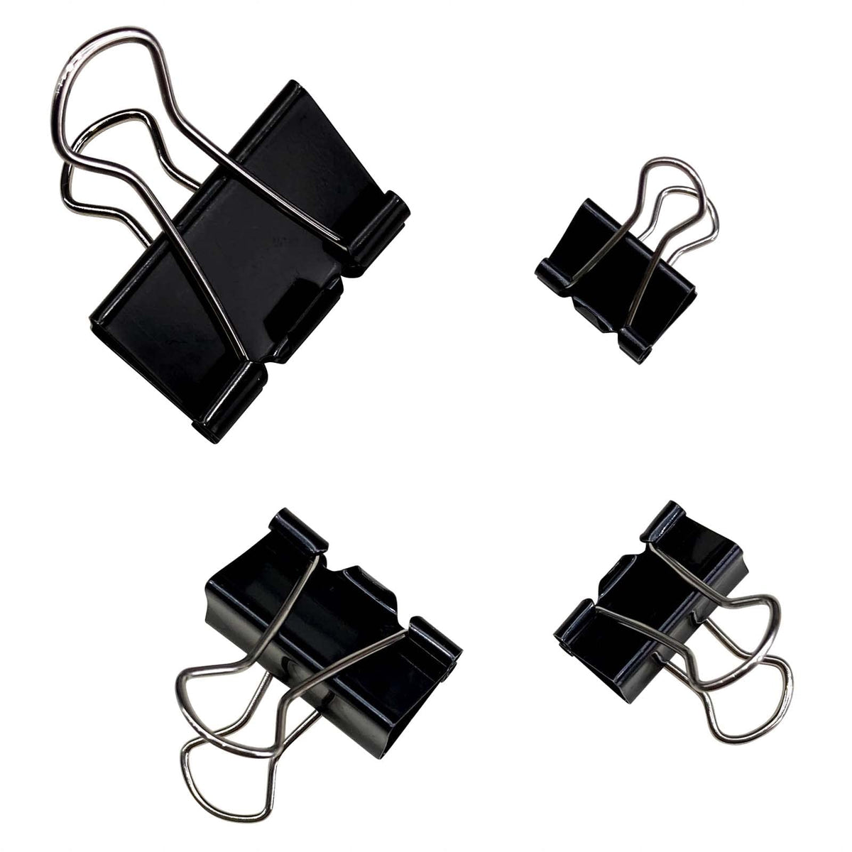 Ykimok 120Pcs Assorted Sizes Binder Clips, Metal Paper Clamps 4 Assorted Sizes, Medium, Small, X