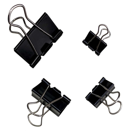 Ykimok 120Pcs Assorted Sizes Binder Clips, Metal Paper Clamps 4 Assorted Sizes, Medium, Small, X