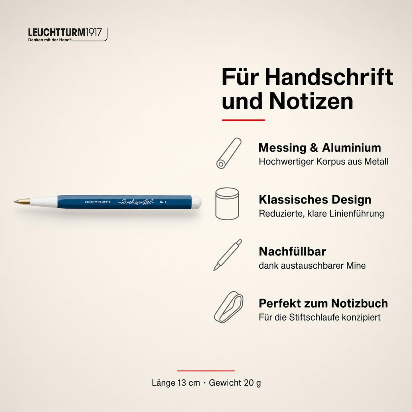LEUCHTTURM1917 Drehgriffel Nr. 1 Ballpoint Pen - Indigo