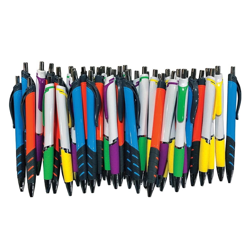 AAkron Wholesale Pens - Assorted styles of click pens -Box of 100 - colors and styles will vary