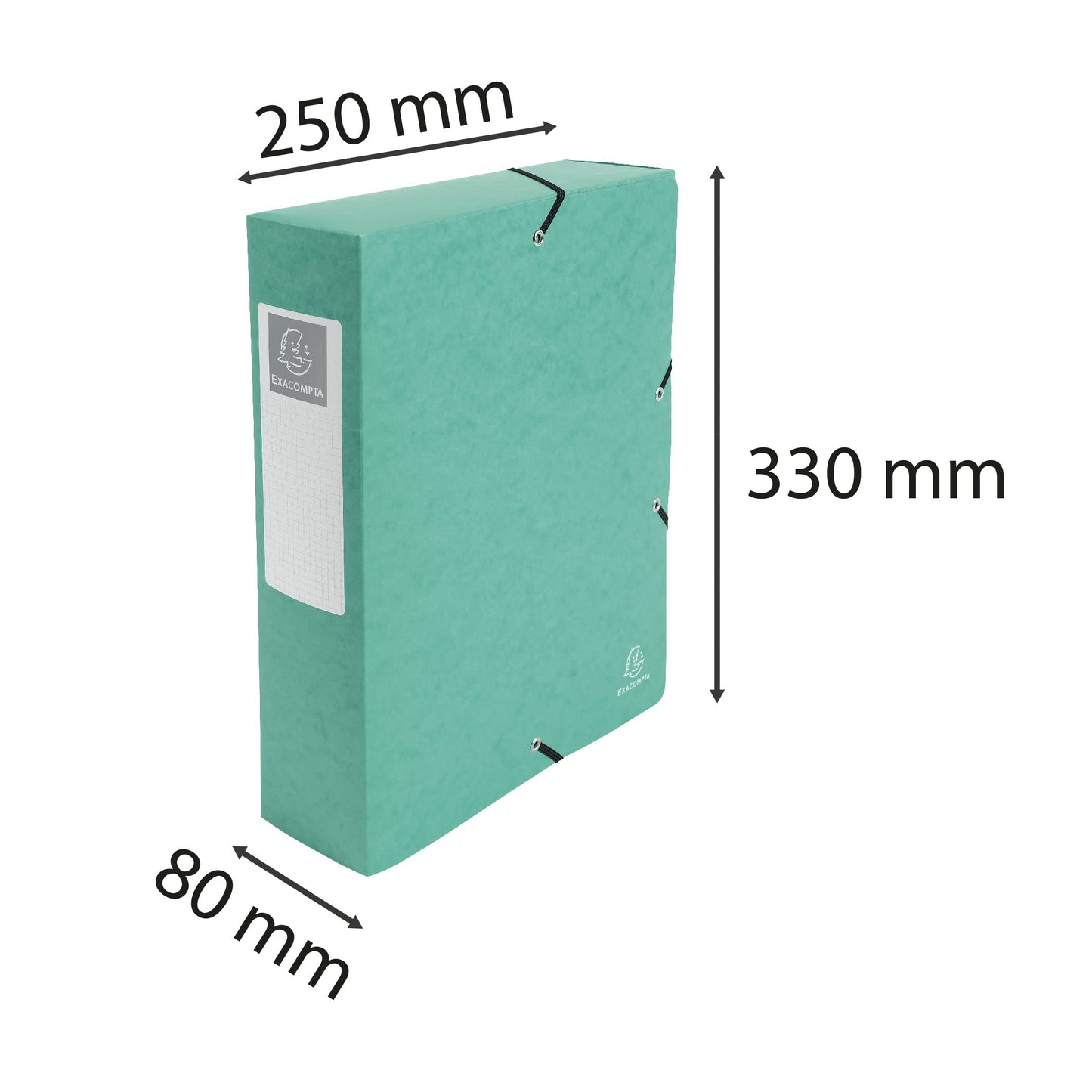 Exacompta A4 Pressboard Filing Box, 600 GSM, 80 mm Spine, Green