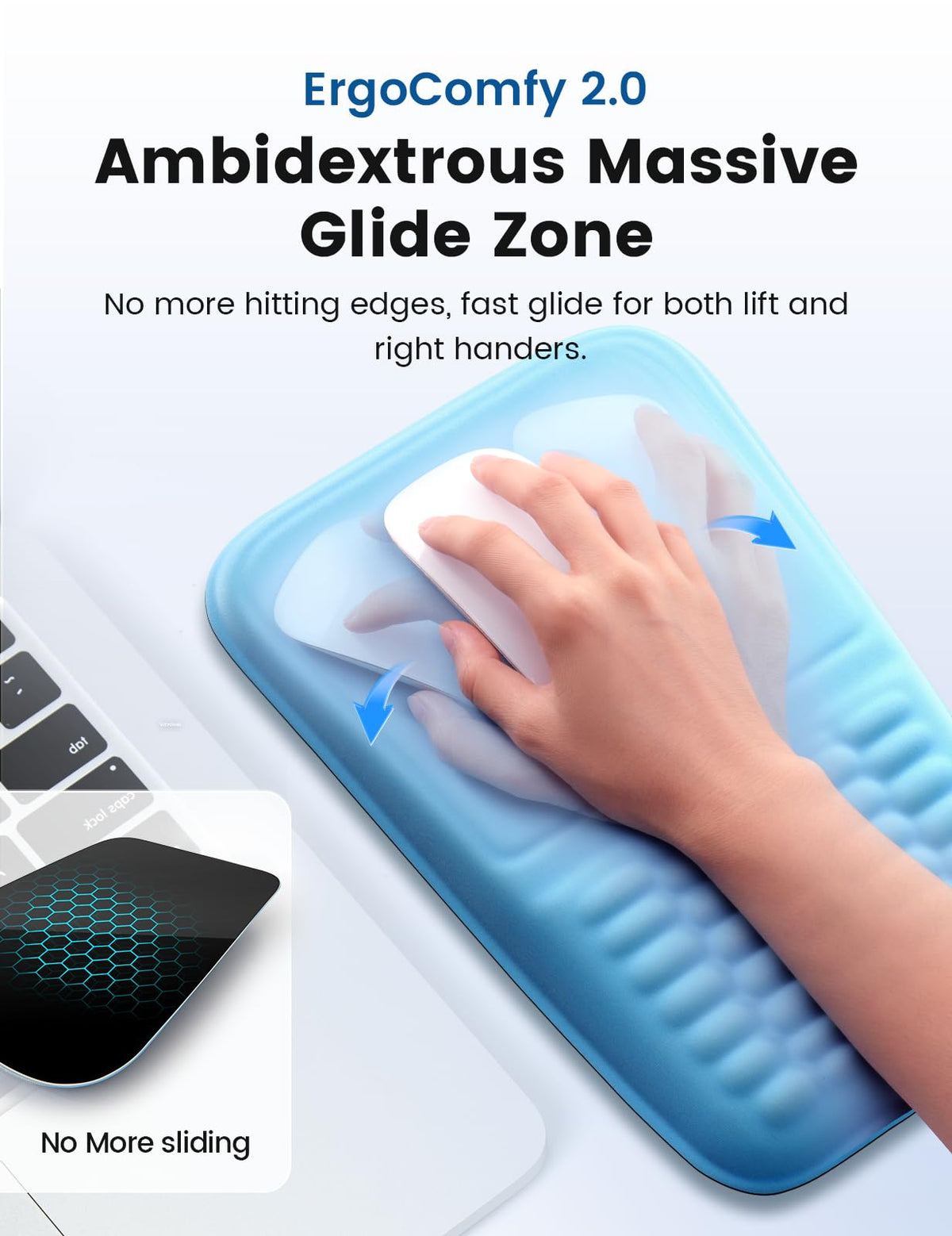 2-in-1 Keyboard & Mouse Wrist Rest Set – Ergonomic Pain-Relief Support, Memory Foam Wrist Cushion
