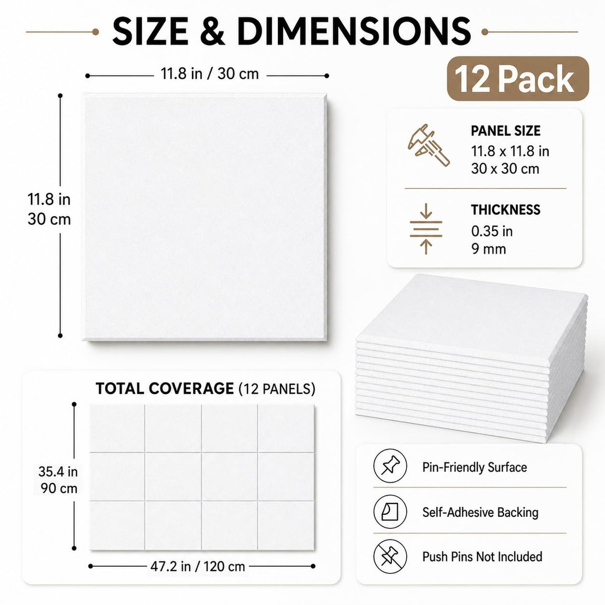 Baysola Felt Bulletin Board Tiles, Cork Board Alternative, 48 x 36 in