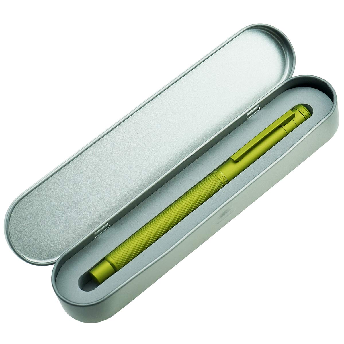 Asvine Mustard Yellow Forest Fountain Pen Bent Nib, Classic Design with Converter and Metal Pen
