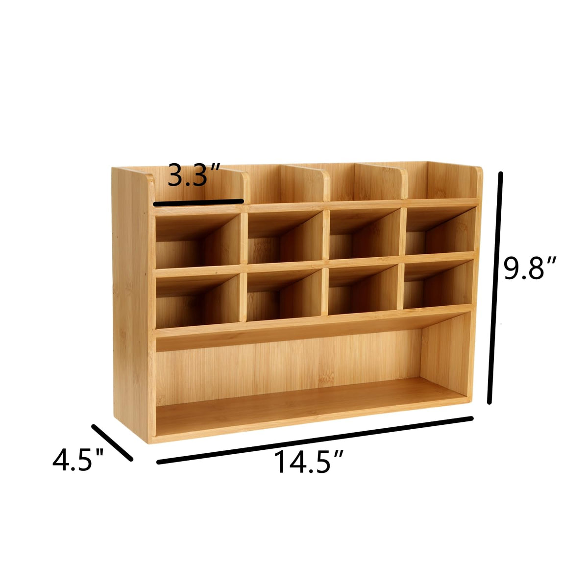 Dicunoy Desktop Pen Holder Organizer, Bamboo Art Supply Storage Caddy Holds 300 Pencils, 13