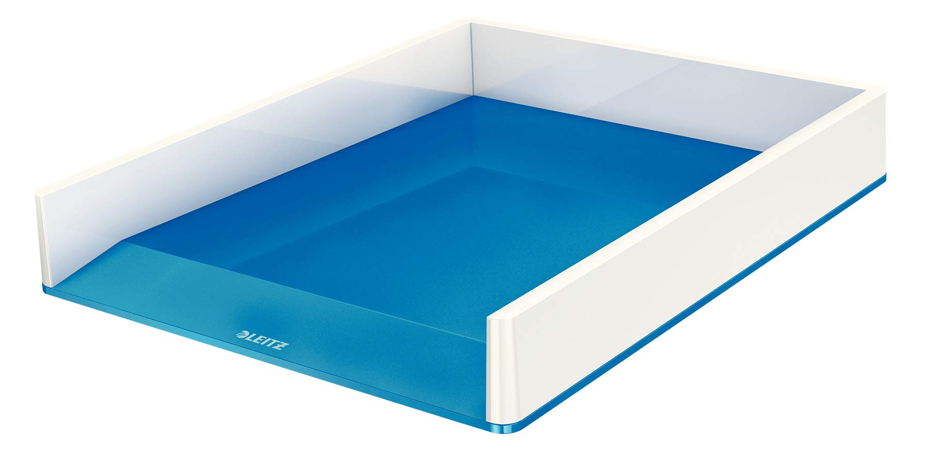 Leitz A4 Letter Tray, White/Metallic Blue, Wow Range, 53611036