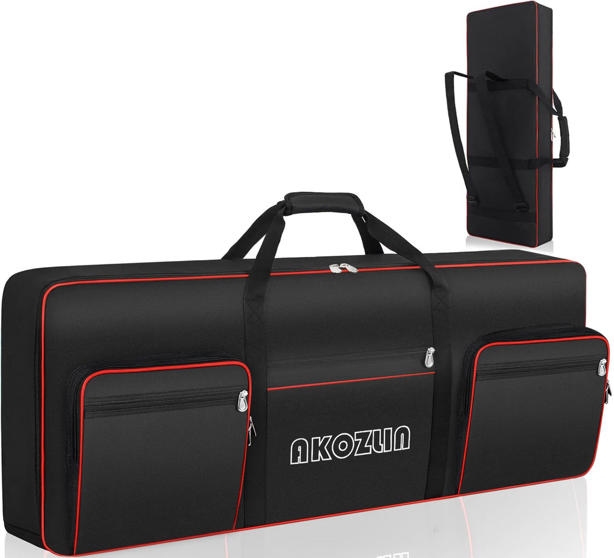 AKOZLIN 61 Key Keyboard Case, Soft Padded Keyboard Gig Bag, Piano Bag