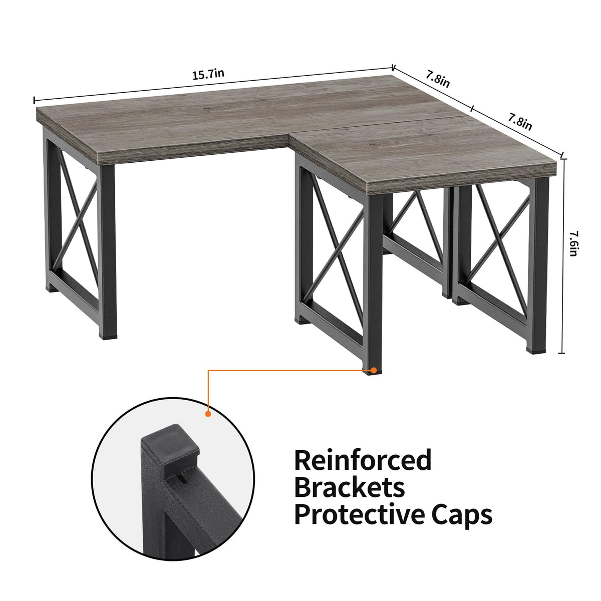 Honiter Desk Shelf for Top of Desk, Wood Desktop Shelf, 2 Tier Adjustable Bookshelf Organizer