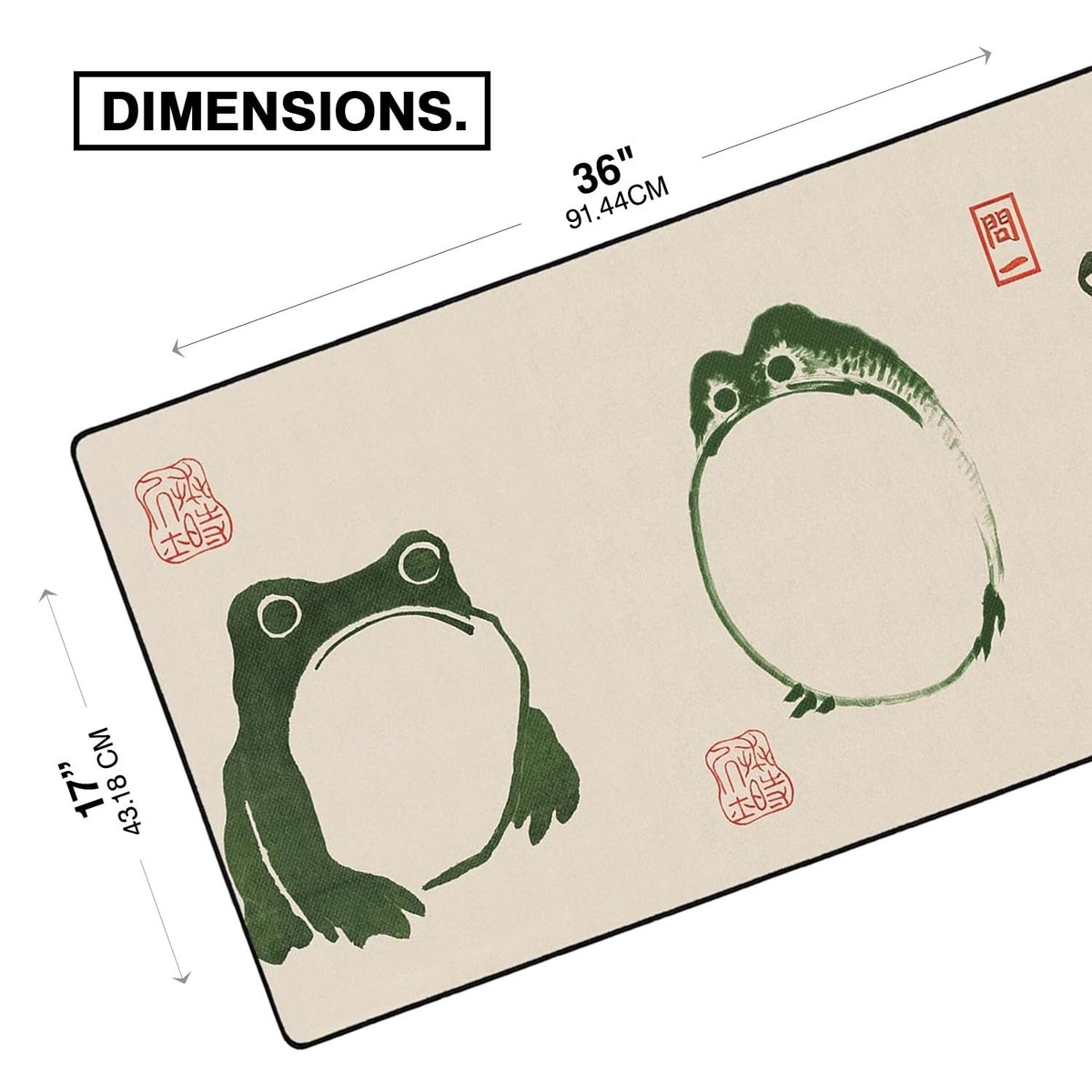 MPCO. Frog Gaming Desk Pad, 36" x 17" Duraglyde Fabric Non-Slip Desk Mat