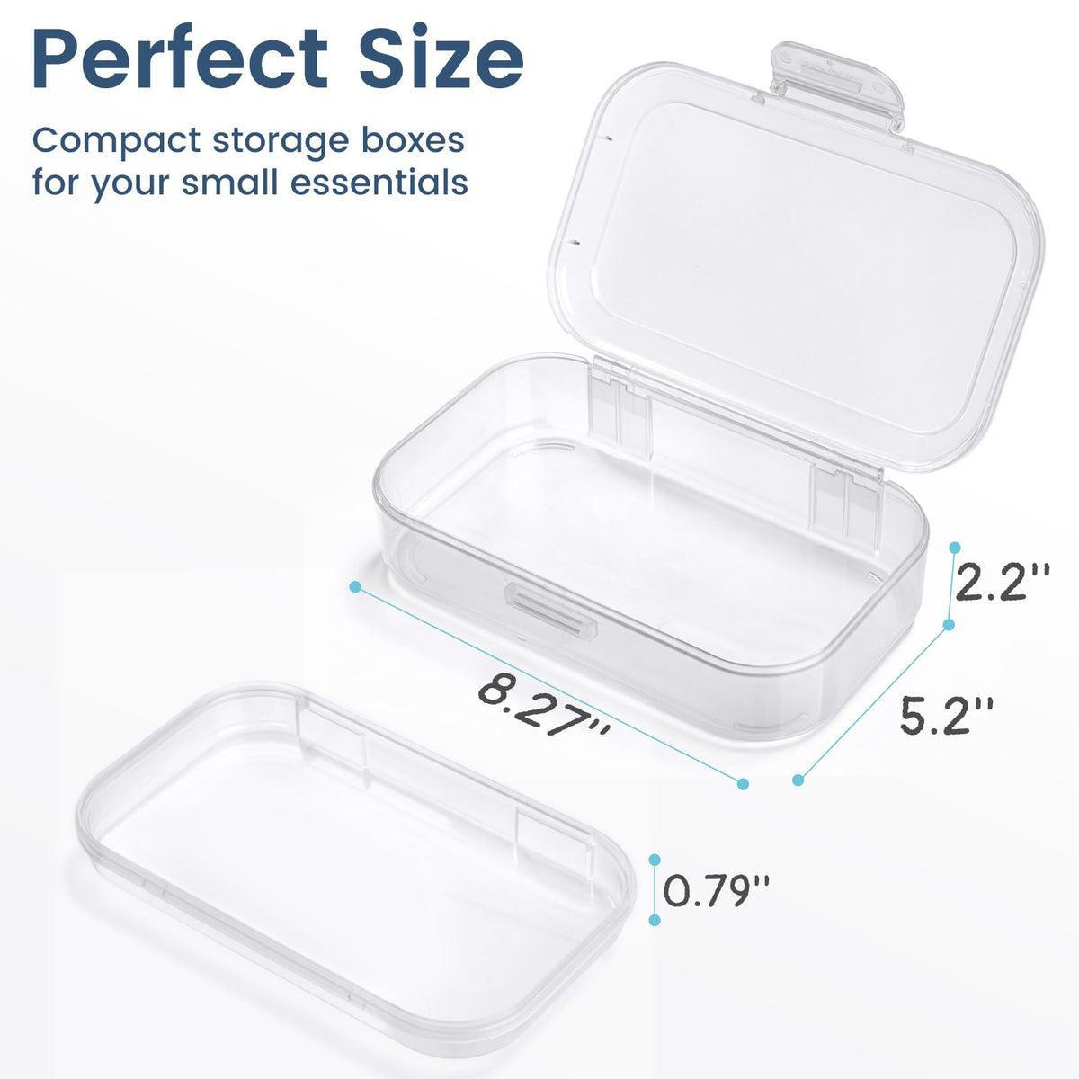 Sooez 6 Pack Pencil Box, Plastic Pencil Case Holder with Latch, Clear Crayon Box Marker Organizer
