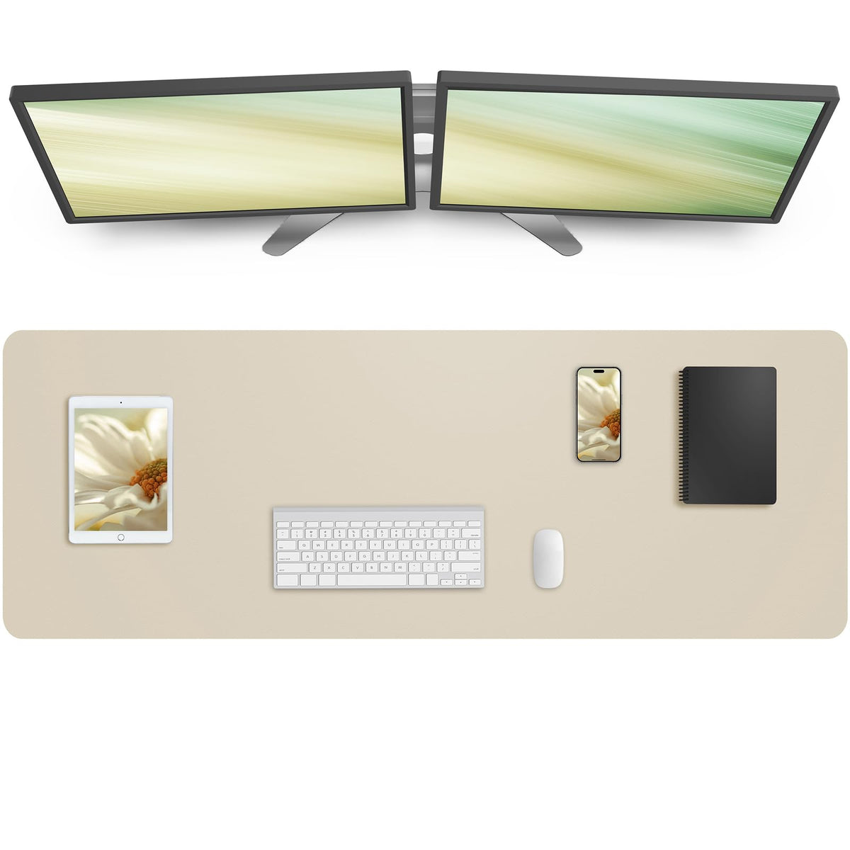 AFIING Leather Desk Pad Protector, Mouse Pad, Office Desk Mat, Non-Slip PU Leather Desk Blotter