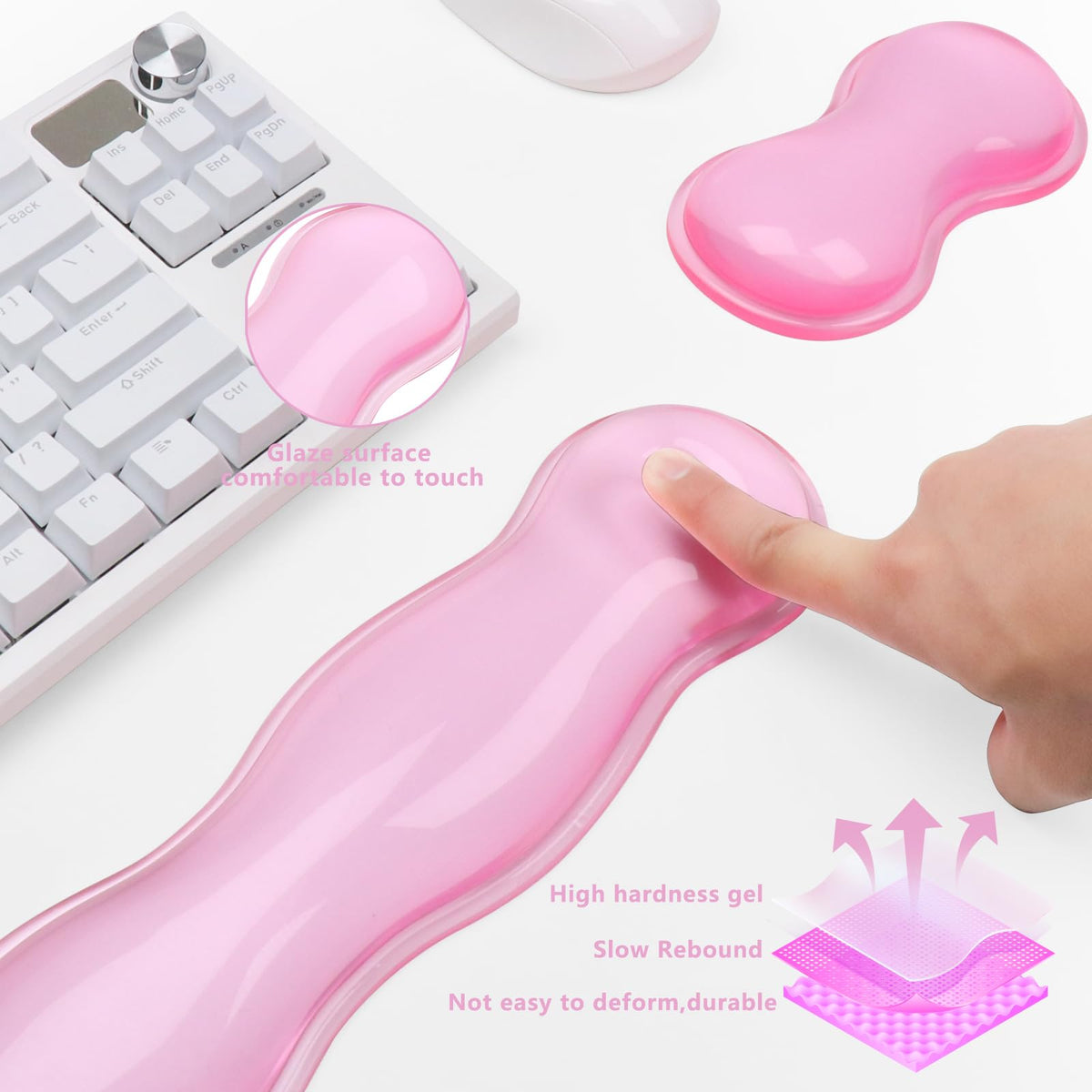 Gel Keyboard and Mouse Wrist Rest, Cute Wrist Support and Arm Support Keyboard Rest for Keyboard