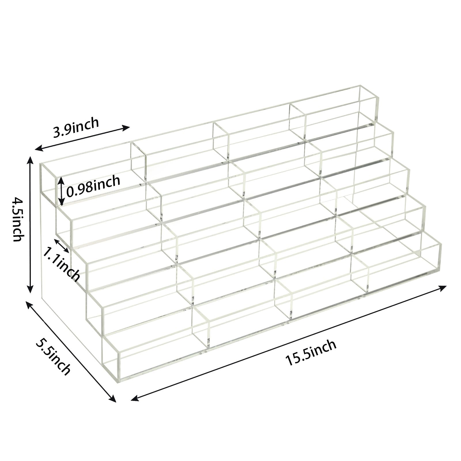 Vevitts 20 Slots Acrylic Business Card Holder, Clear Plastic Desk Business Card Stand, Multi-Card