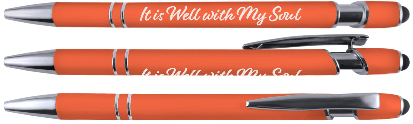 Greeting Pen Christian Inspirational Pen Set with Soft Touch Coated Metal and Stylus 6 pack 36091