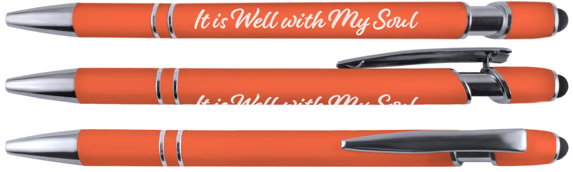 Greeting Pen Christian Inspirational Pen Set with Soft Touch Coated Metal and Stylus 6 pack 36091