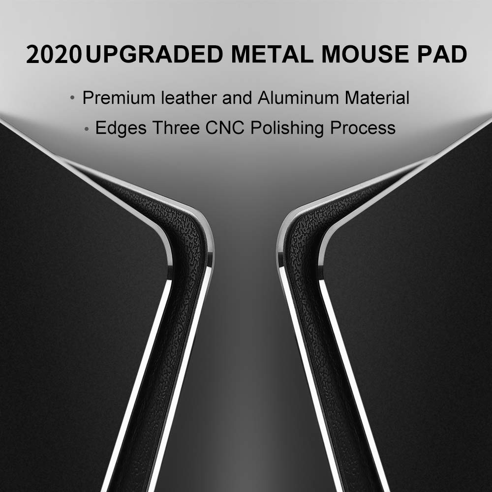 Vaydeer Hard Metal Aluminum Mouse Pad Clear Modern Smooth Magic Ultra Thin Double Side Design Mouse