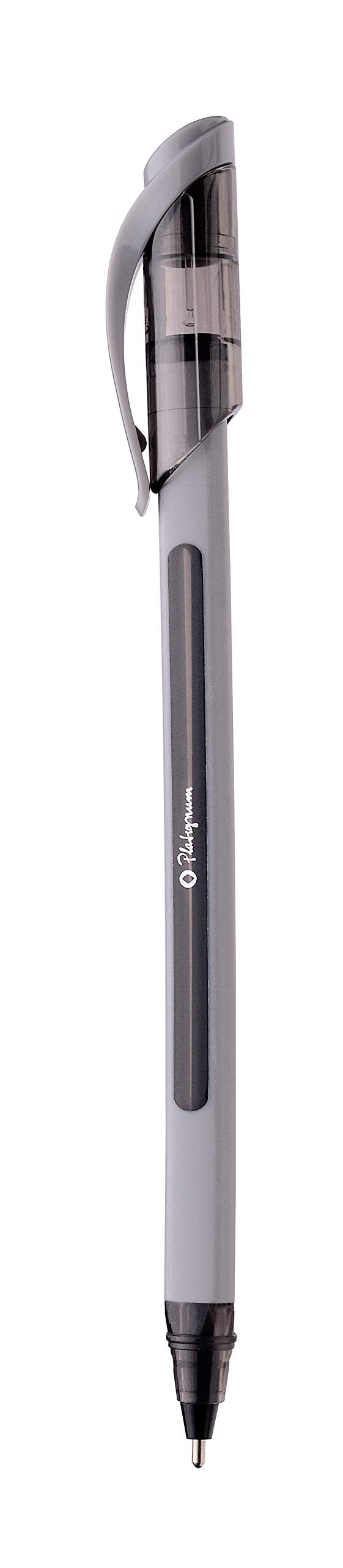 Platignum S-Tixx Black Ballpoint Pen [Pack of 12] Soft Grip Barrel with LV Ink for Smudge-Free and