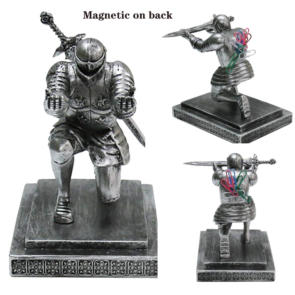 AMJUDOT Knight Pen Holder Magnetic Cool Desk Accessories and Organizers Executive Soldier Knight