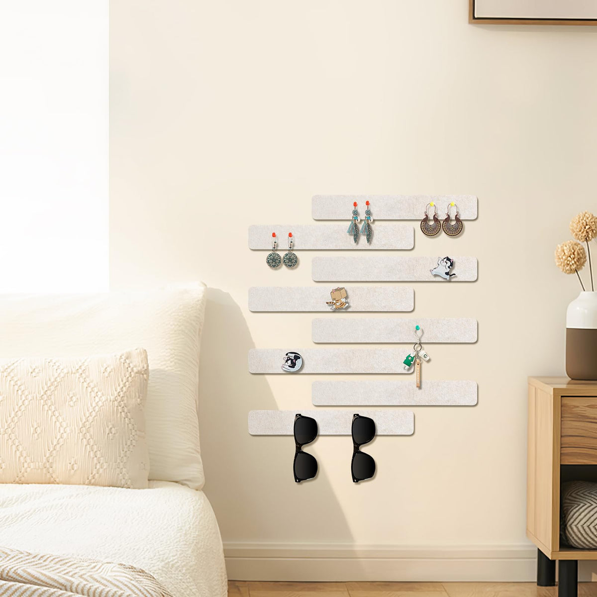Cork Board Felt Bulletin Board 8-Pack with 50 Push Pins for Paste Notes, Photos, Schedules