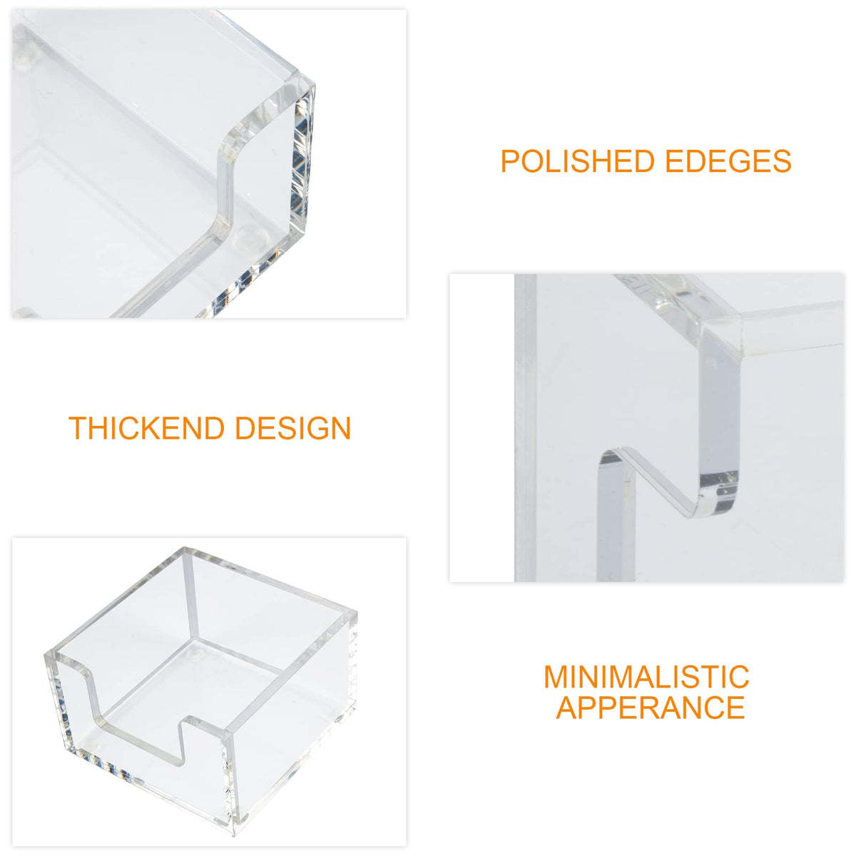 Dealpoli Acrylic 2in1 Sticky Note Holder Desk Organizer for 3"X3" Memo