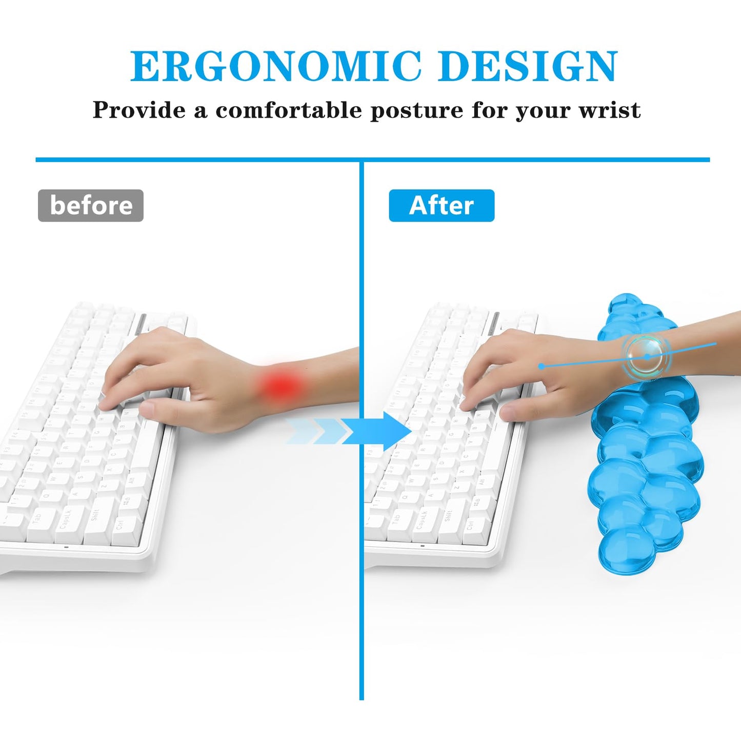 Gel Cloud Keyboard Wrist Rest, Cute Wrist Support and Arm Support Keyboard Rest for Keyboard Typing