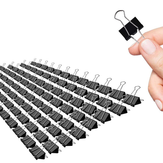 Small Binder Clips, 96 Pack, 3/4 Inch, Standard 19mm, Black, Capacity 0.31 Inch, Fold Clamp, Paper