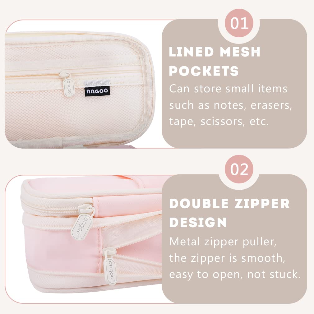 iSuperb Foldable Pencil Case Zipper Big Capacity Aesthetic Canvas Pencil Pouch Compartments