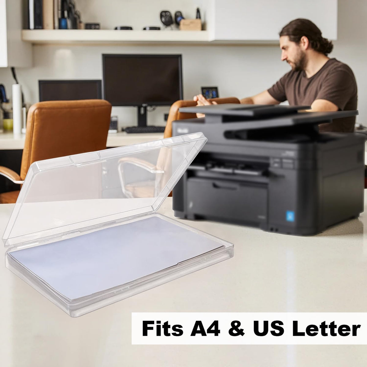 DUOFIRE 4 Pack Plastic File Box Document Organizer for US Letter Paper