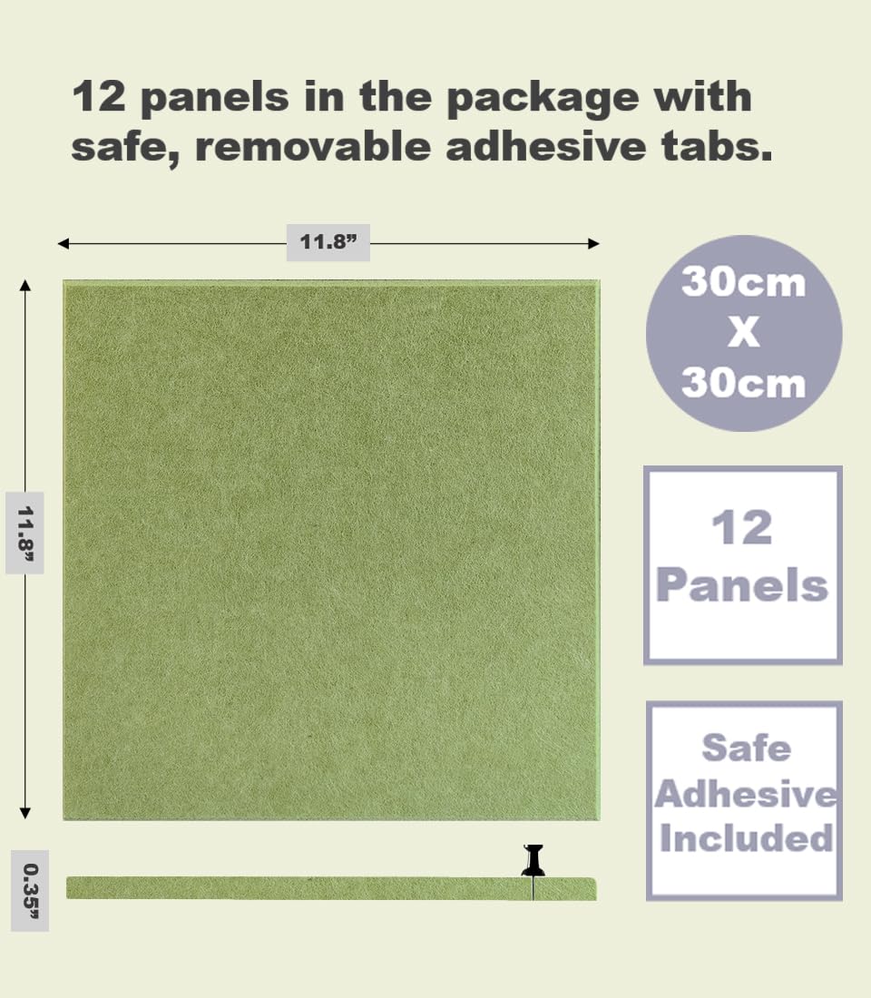 DECORITA Felt Wall Tiles | Large Cork Board Alternative | Aesthetic Felt Bulletin Board for Office