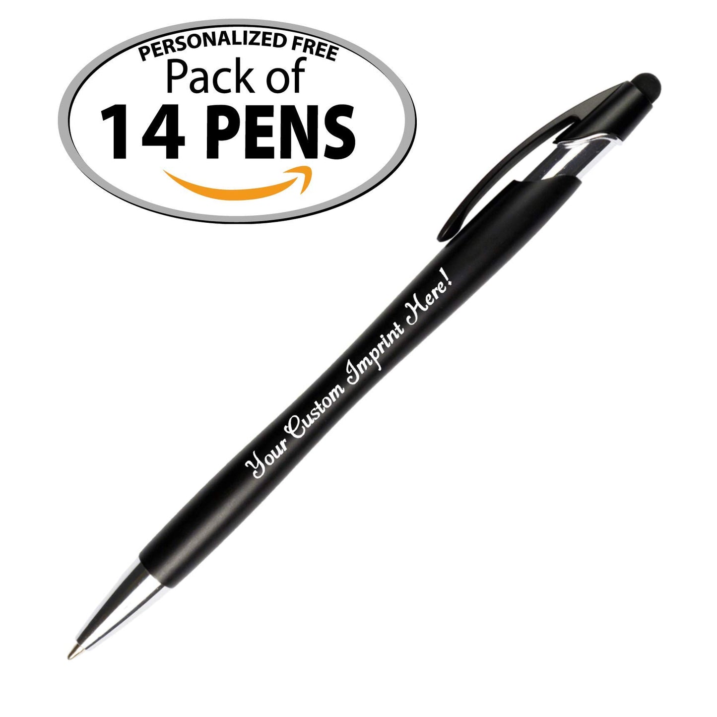 Ballpoint Pen w/Stylus Tip Click Action Custom Personalized Black Writing Ink - The Beemer - Full