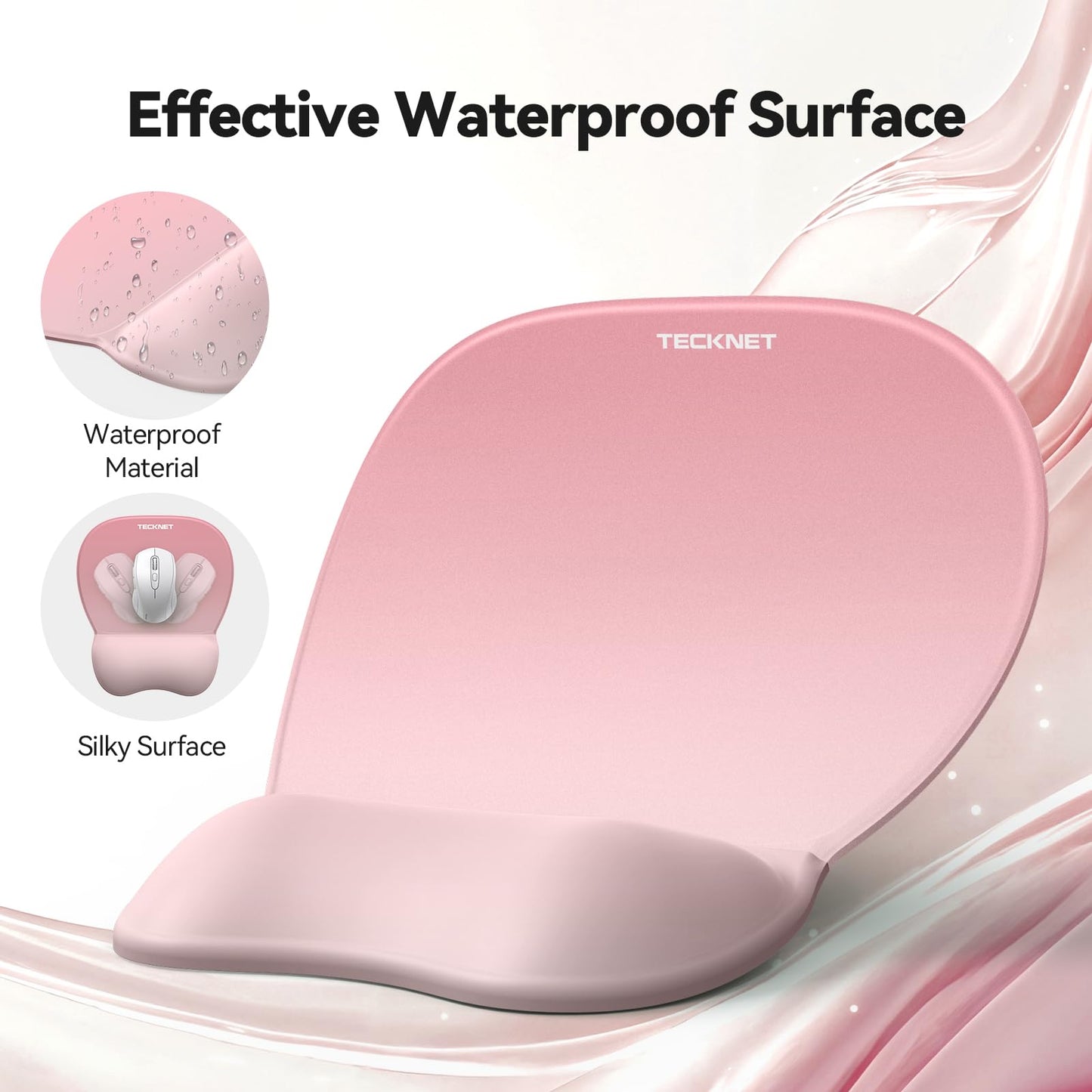 TECKNET Gel Ergonomic Mouse Pad & Keyboard Wrist Rest & Coaster