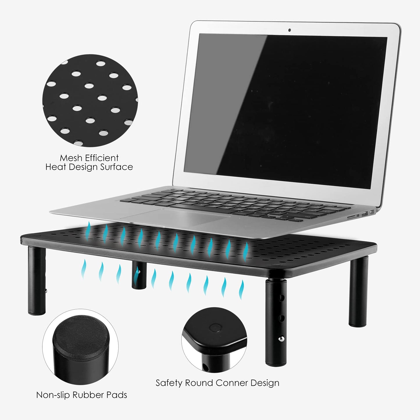 2 Pack Monitor Riser Desktop Stand Flat Screen TV Monitor Stand Riser