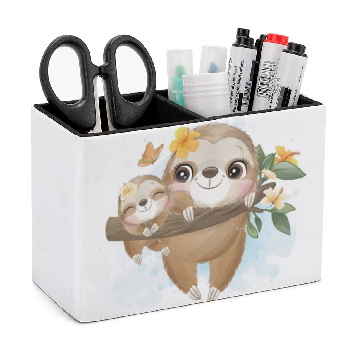 Niapessel Pencil Holder for Desk, Cute Little Sloth Pen Holder Storage Desktop Pen Organizer Desk