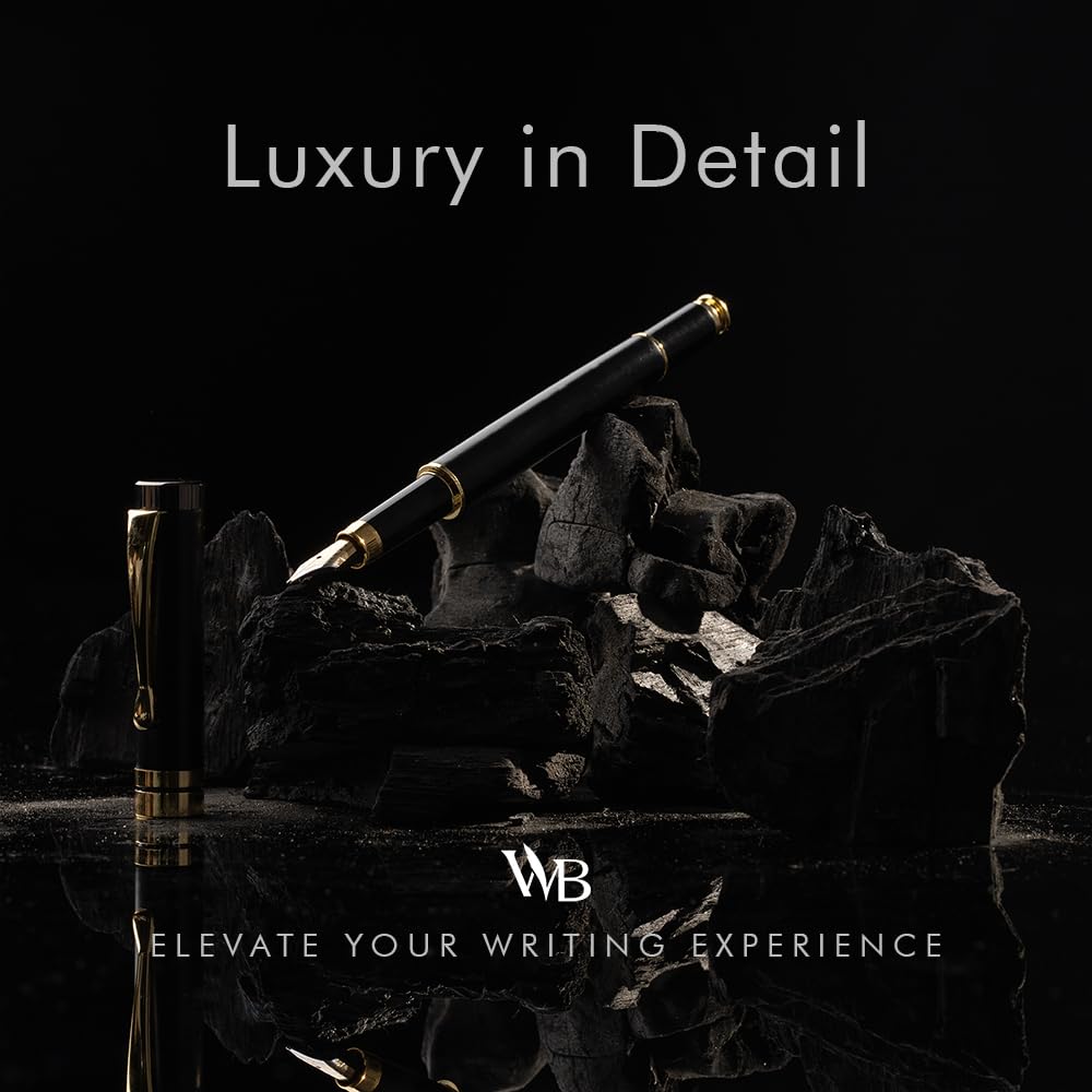 Wordsworth & Black Bamboo Wood Fountain Pen Set for Writing, Extra Fine Nib